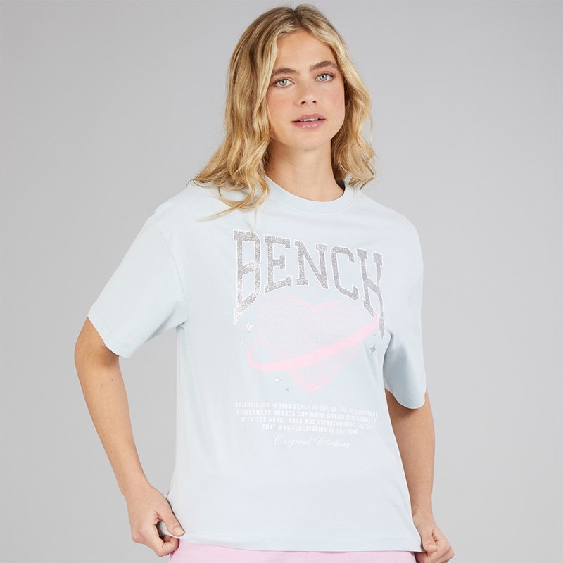Bench Dame Jilen T-shirt Light Blue