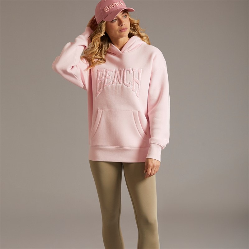 Bench Dame Riddy Oversized Hættetrøje Pink Frost - Billede 5