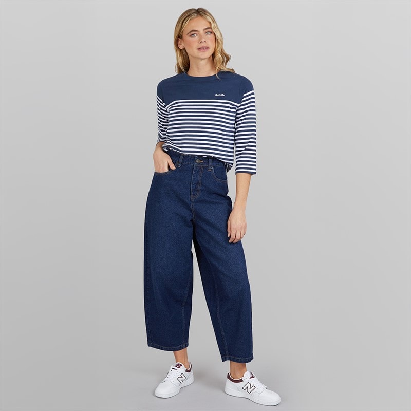 Bench Dame Jeans med Tøndeformet Ben Dark Blue - Billede 4