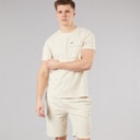 Bench Herre Ludar T-shirt Og Shorts Sæt Ecru