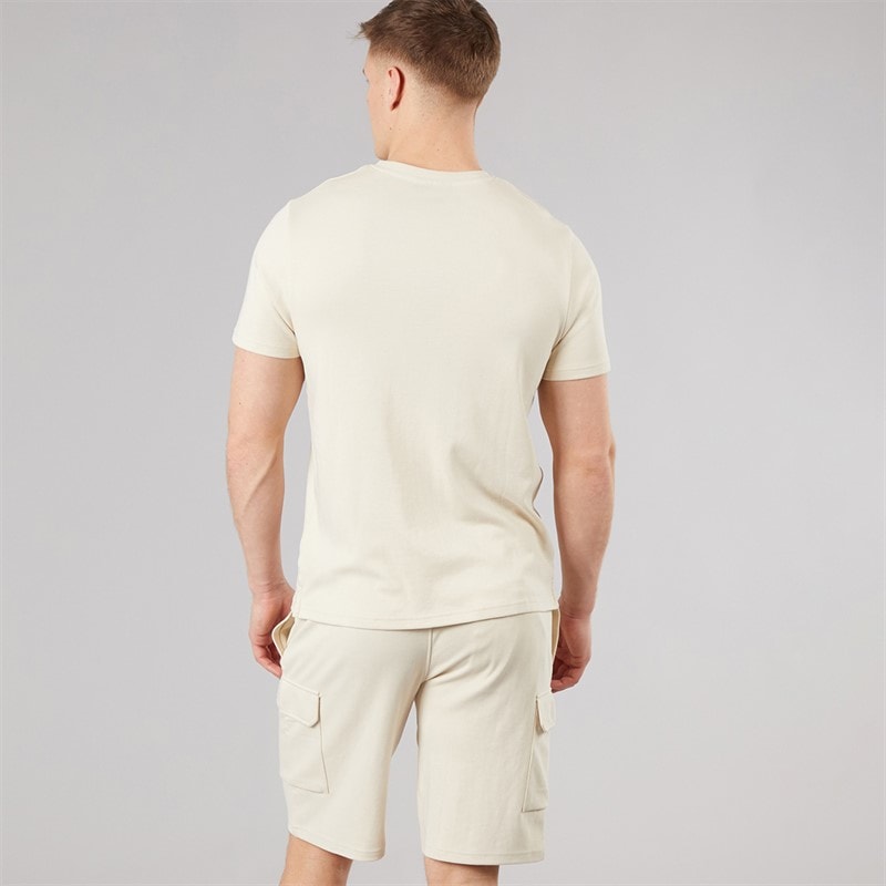 Bench Herre Ludar T-shirt Og Shorts Sæt Ecru - Billede 2