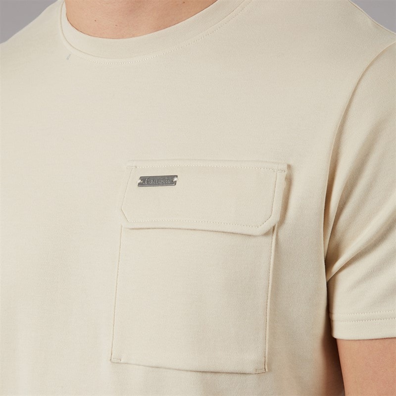 Bench Herre Ludar T-shirt Og Shorts Sæt Ecru - Billede 3
