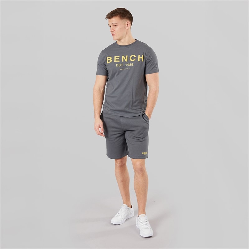 Bench Herre Nuvero T-shirt Og Shorts Sæt Steel Grey - Billede 4