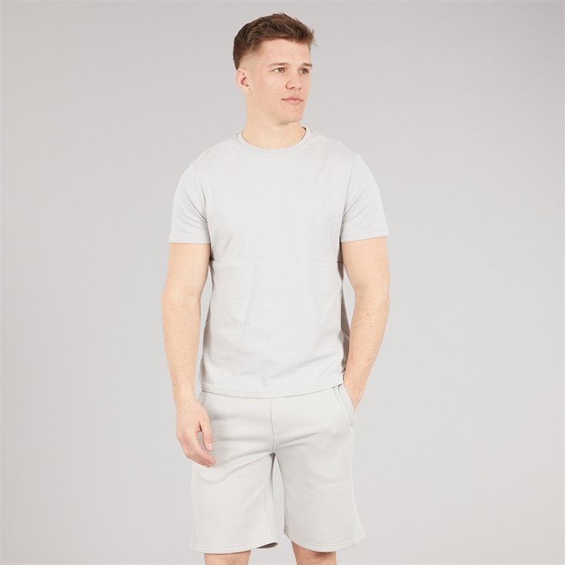 Bench Herre Vare T Shirt Og Shorts Sæt Sæt Frost Grey