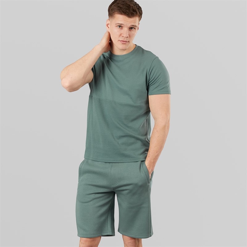 Bench Herre Varem T-shirt Og Shorts Sæt Basalt Green