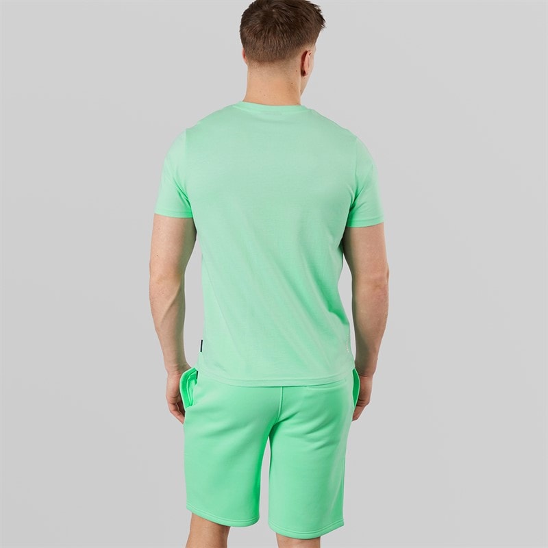 Bench Herre Nuvero T-shirt Og Shorts Sæt Deep Mint - Billede 2