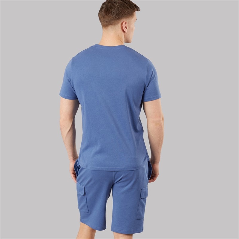 Bench Herre Ludar T-shirt Og Shorts Sæt Mid Blue - Billede 2