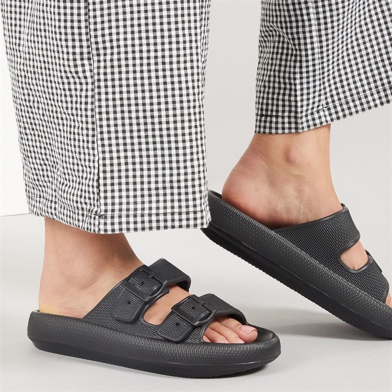 Bench Dame Ibbette Sandaler Med Dobbelt Rem Sort - Billede 1