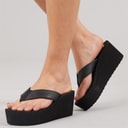Bench Dame Vacay Chunky Kile Hæle Klipklappere Black Pu