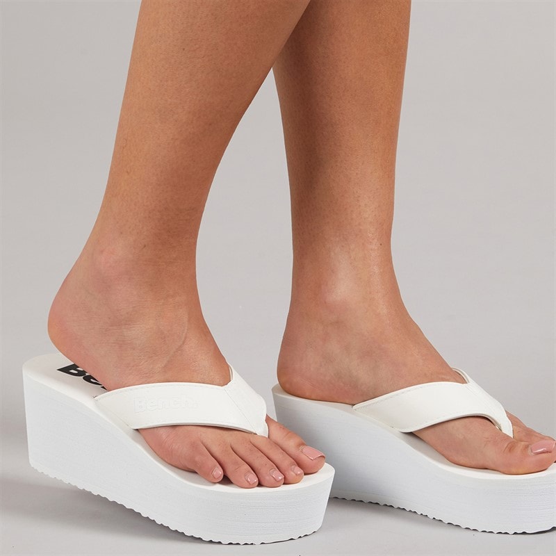 Bench Dame Vacay Chunky Kile Hæle Klipklappere White Pu