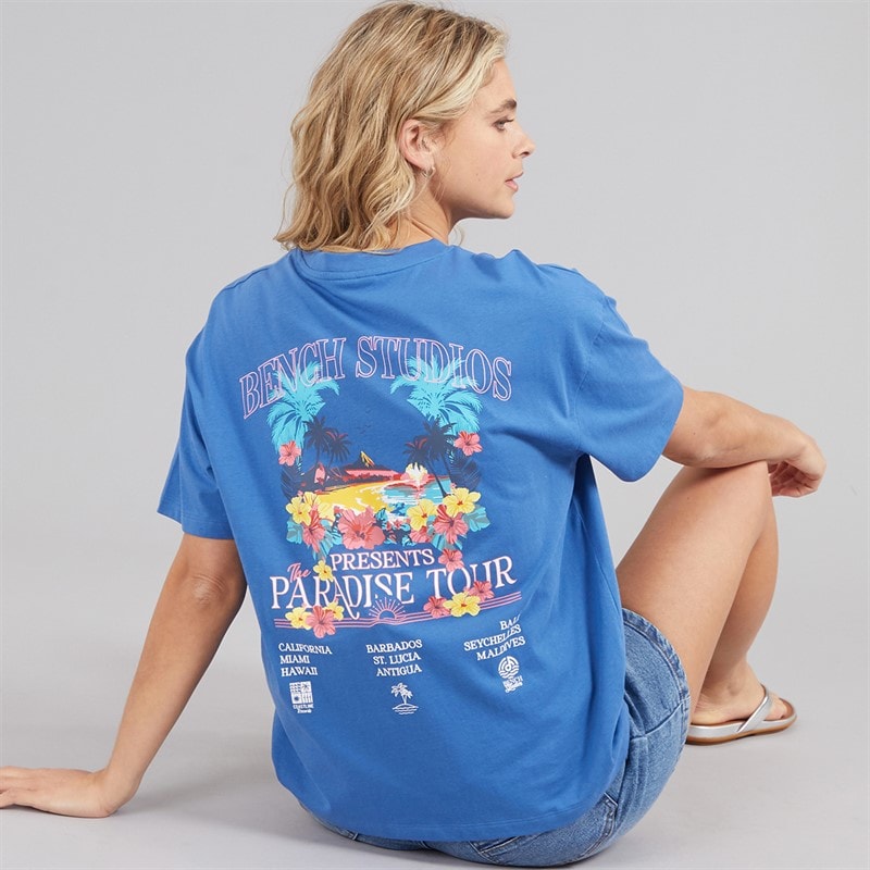 Bench Dame Craya T Shirt Cobalt Blue - Billede 1