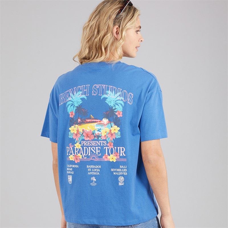 Bench Dame Craya T Shirt Cobalt Blue - Billede 3