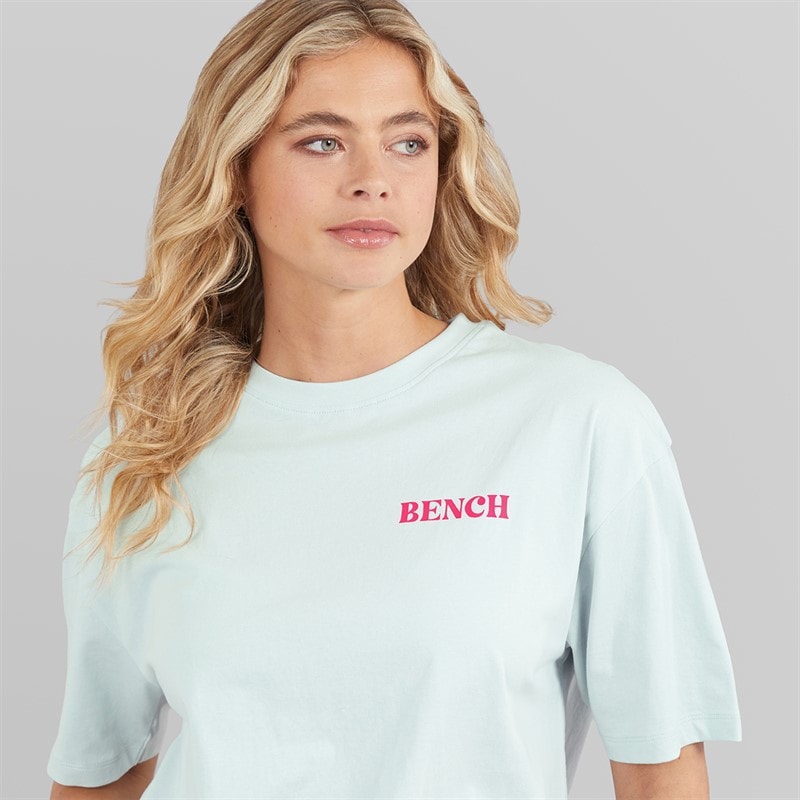 Bench Dame Reisy T-Shirt Baby Blue - Billede 3