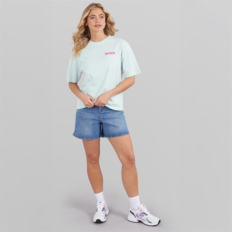 Bench Dame Reisy T-Shirt Baby Blue - Billede 4