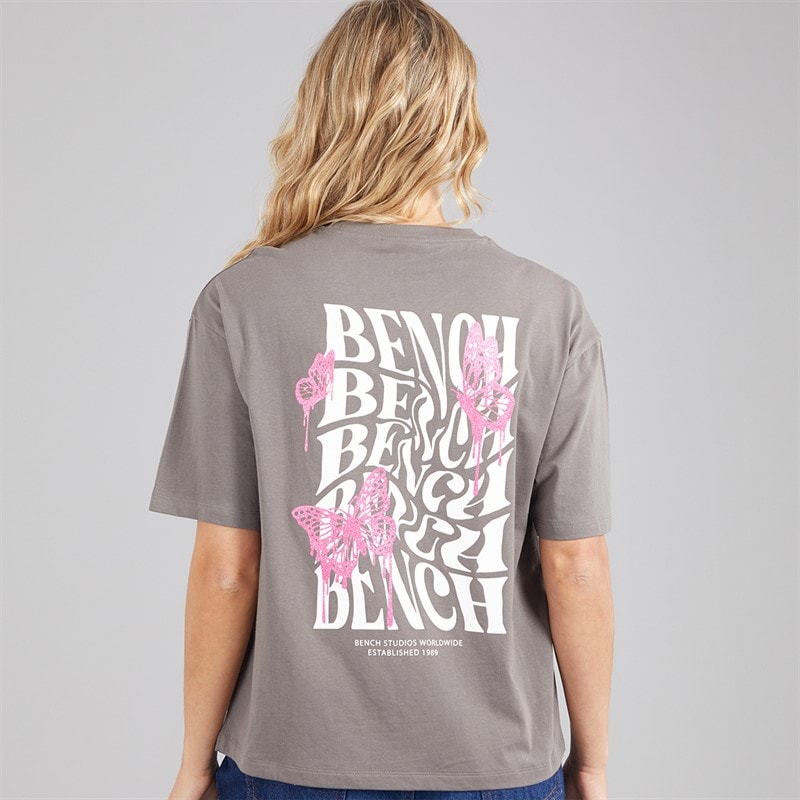 Bench Dame Reisy T-Shirt Charcoal - Billede 3