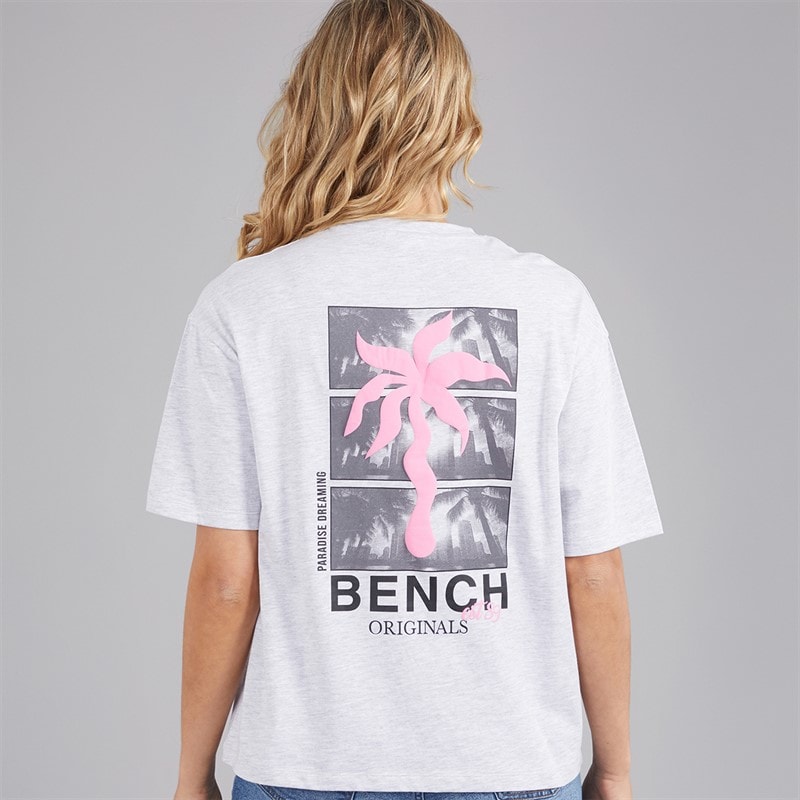Bench Dame lilla t-shirt Ice Grey Marl - Billede 3