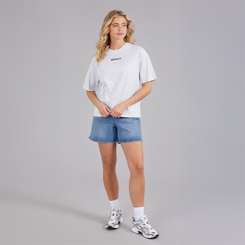 Bench Dame lilla t-shirt Ice Grey Marl - Billede 4