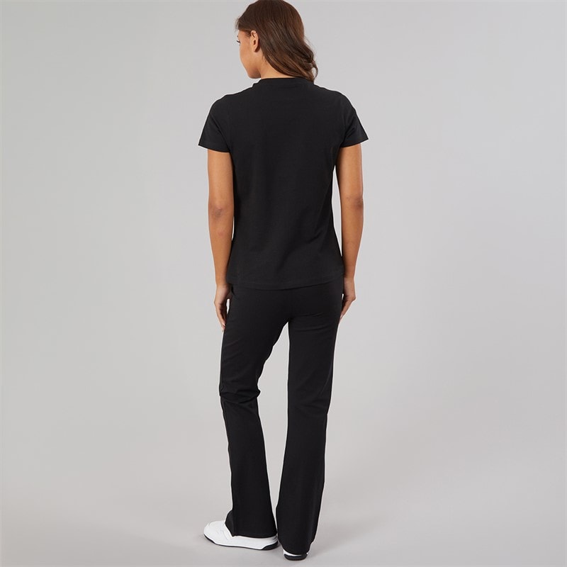 Bench Dame Heatha Rund Hals T Shirt Og Vide Ben Leggings Sæt Sort - Billede 2