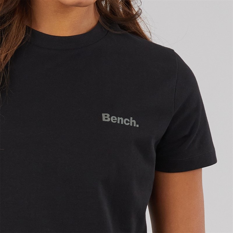 Bench Dame Heatha Rund Hals T Shirt Og Vide Ben Leggings Sæt Sort - Billede 3