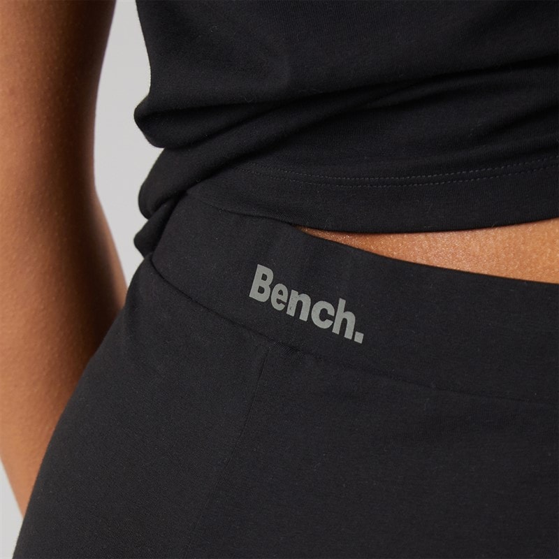 Bench Dame Heatha Rund Hals T Shirt Og Vide Ben Leggings Sæt Sort - Billede 5
