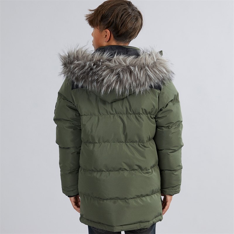 Bench Drenge Propp Polstret Parka Frakke Khaki - Billede 2