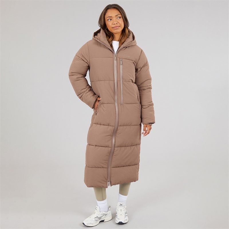 Bench Dame Cinder Lang Pufjakke Light Brown - Billede 4