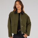 Bench Dame Tayah Cropped Længde Utility Jakke Dark Olive