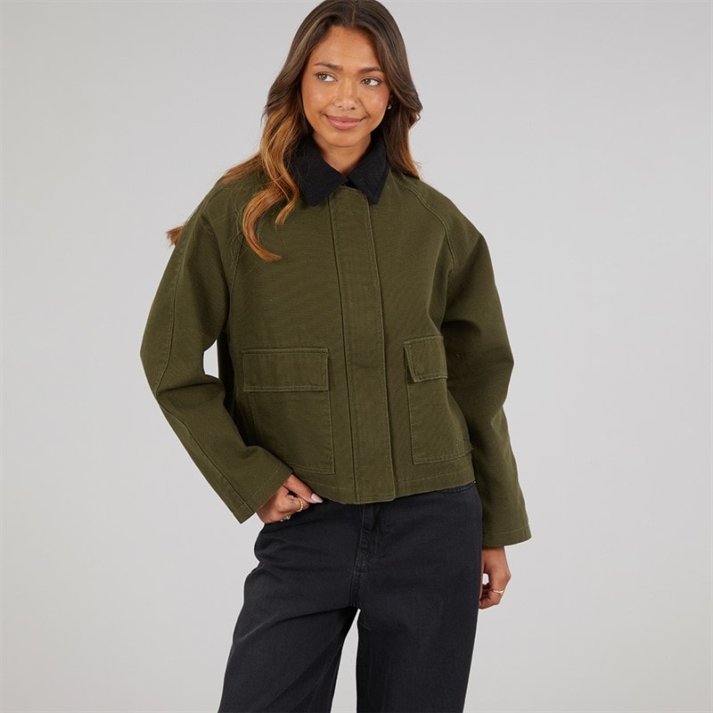 Bench Dame Tayah Cropped Længde Utility Jakke Dark Olive - Billede 3