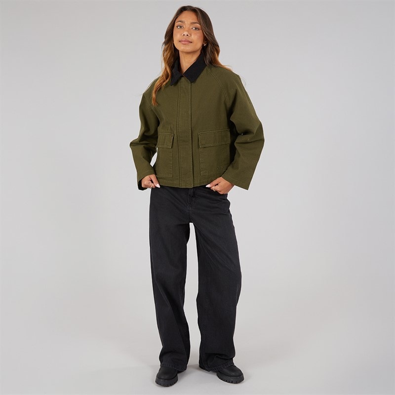 Bench Dame Tayah Cropped Længde Utility Jakke Dark Olive - Billede 4