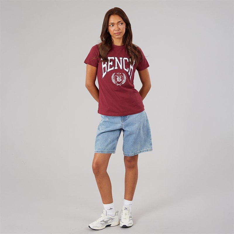 Bench Dame Ishra Tre Pak T-shirts Grey Marl/Cordovan/Navy - Billede 4