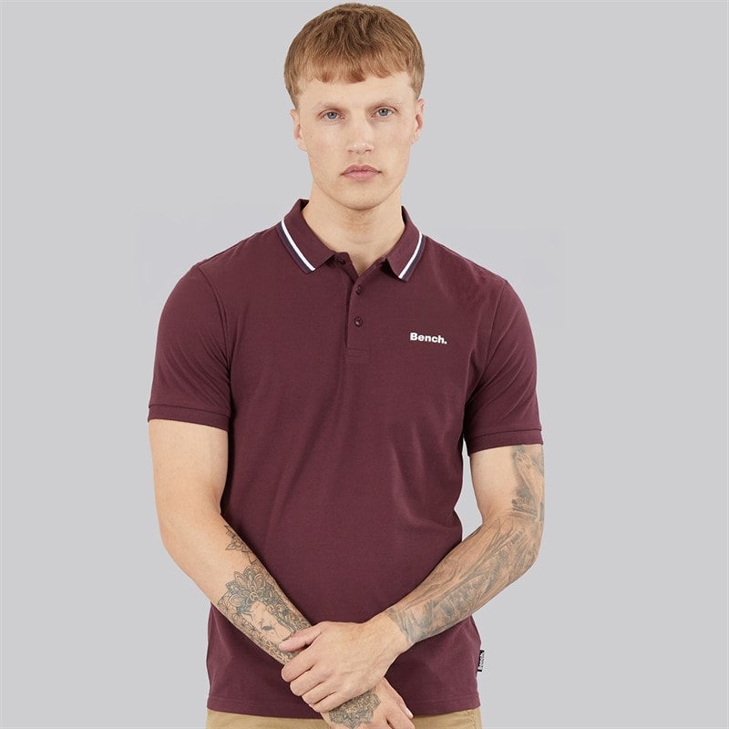 Bench Herre Gruff Tipped Polo Shirt Deep Burgundy - Billede 1