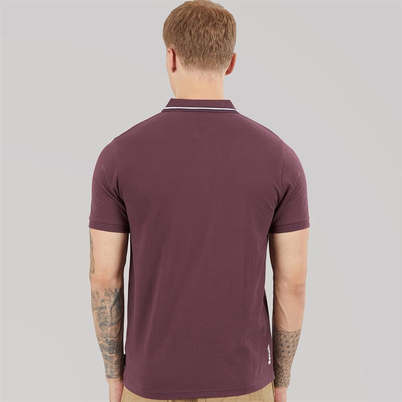 Bench Herre Gruff Tipped Polo Shirt Deep Burgundy - Billede 2