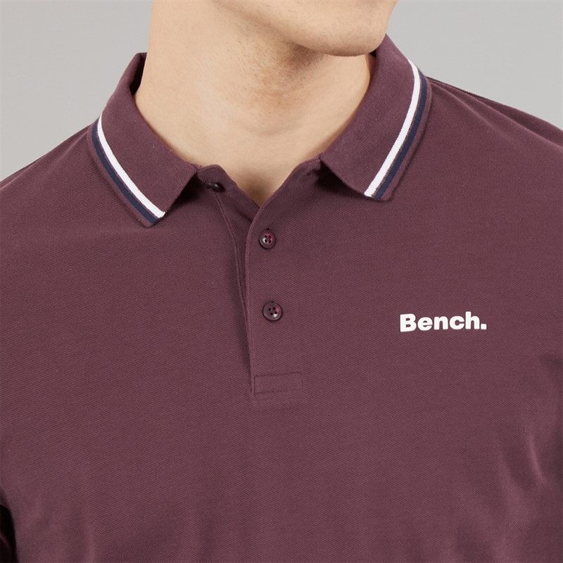 Bench Herre Gruff Tipped Polo Shirt Deep Burgundy - Billede 3
