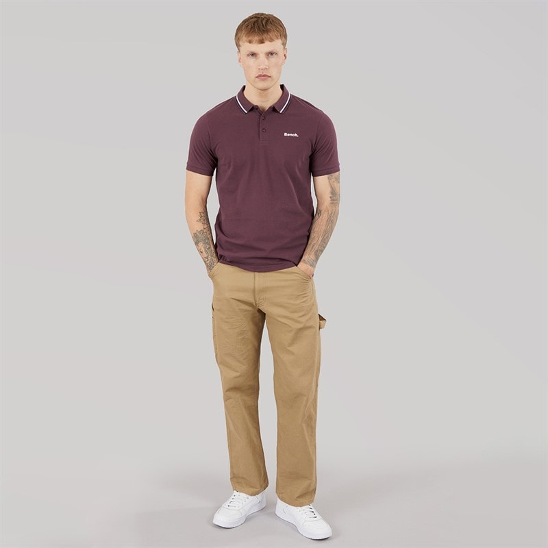 Bench Herre Gruff Tipped Polo Shirt Deep Burgundy - Billede 4