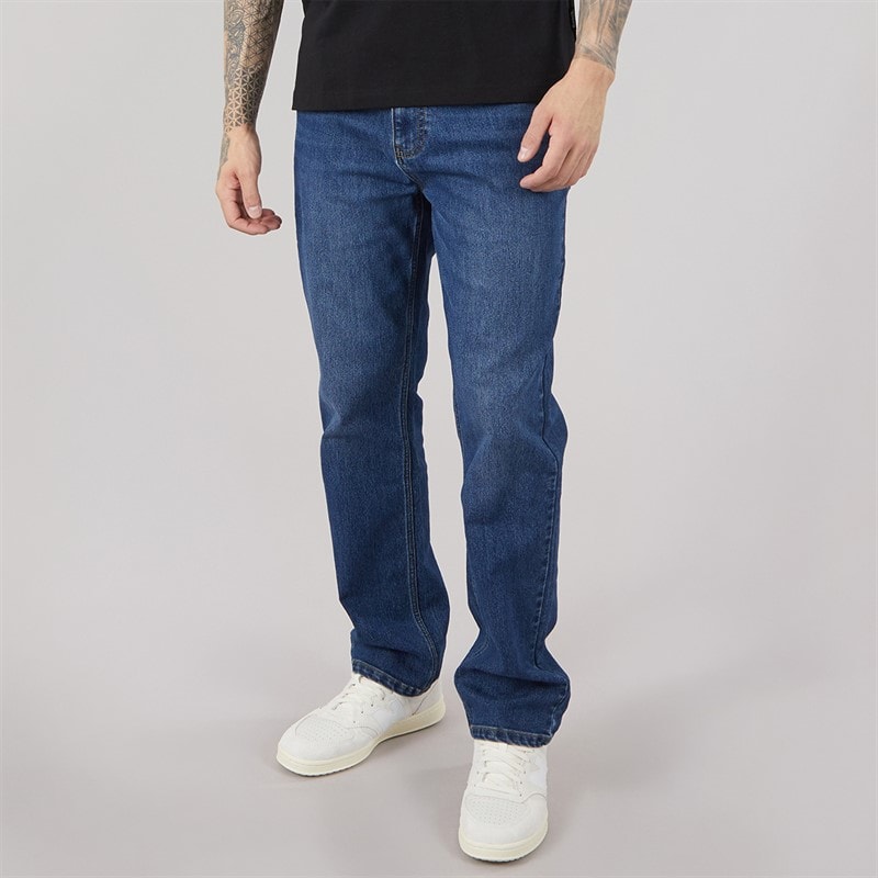 Bench Herre Sartus Straight Jeans Mid Blue Wash