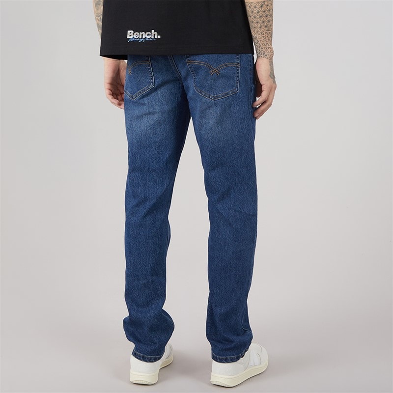 Bench Herre Sartus Straight Jeans Mid Blue Wash - Billede 2