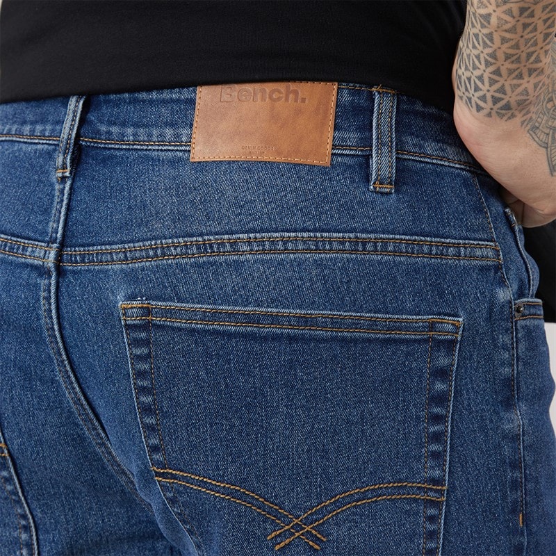 Bench Herre Sartus Straight Jeans Mid Blue Wash - Billede 3