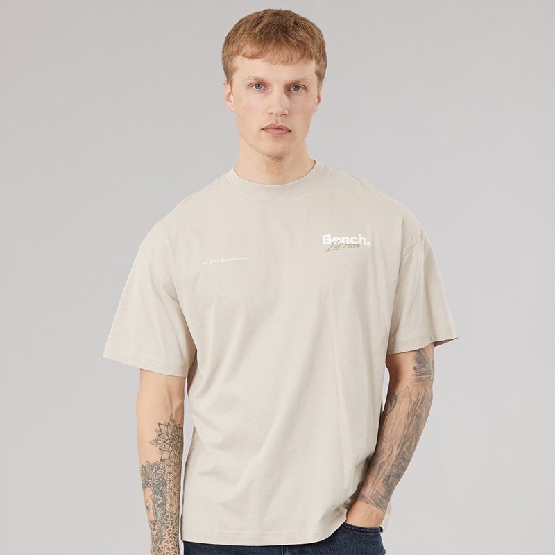 Bench Herre Terlon Oversized T-shirt Stone Grey - Billede 2