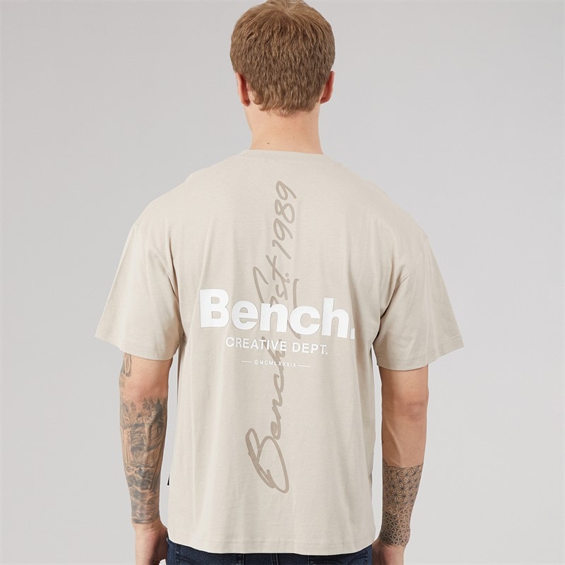 Bench Herre Terlon Oversized T-shirt Stone Grey - Billede 3