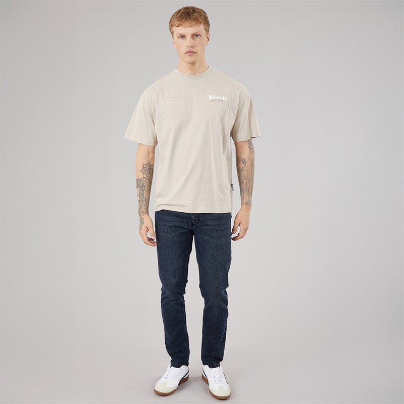 Bench Herre Terlon Oversized T-shirt Stone Grey - Billede 4