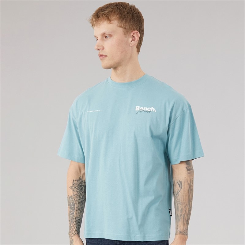 Bench Herre Terlon Oversized T-shirt Powder Blue - Billede 2