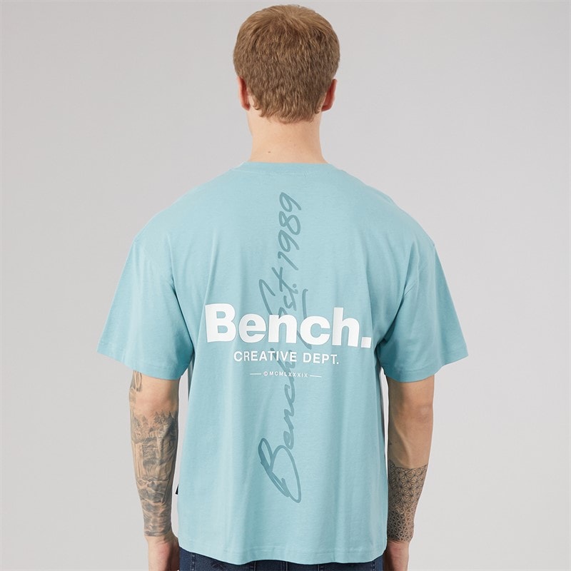 Bench Herre Terlon Oversized T-shirt Powder Blue - Billede 3