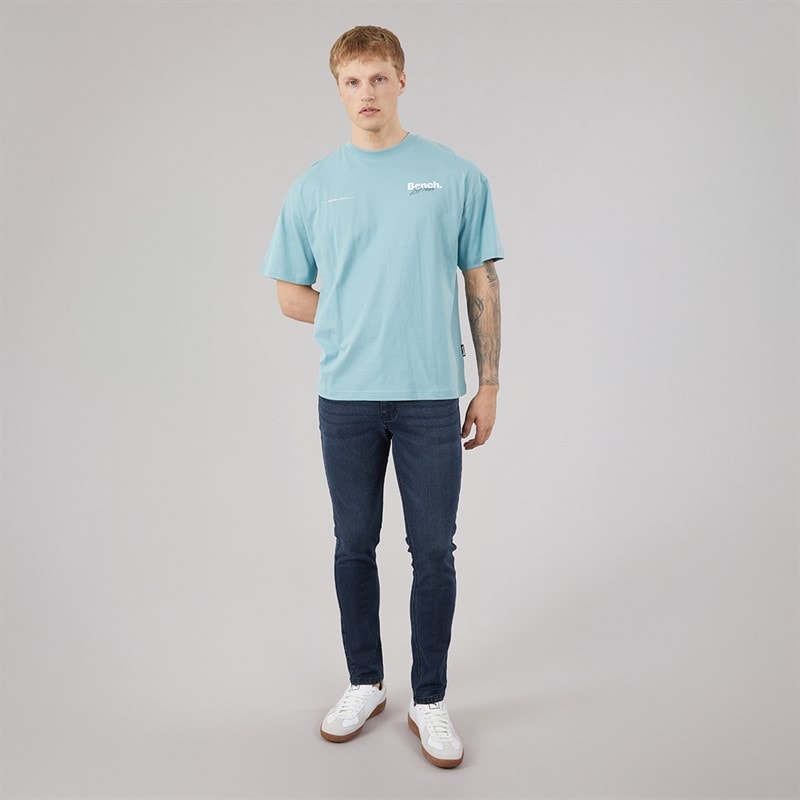 Bench Herre Terlon Oversized T-shirt Powder Blue - Billede 4