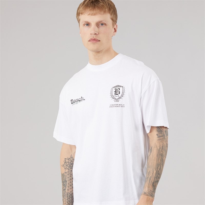 Bench Herre Bastio Oversized T-shirt Hvid - Billede 2