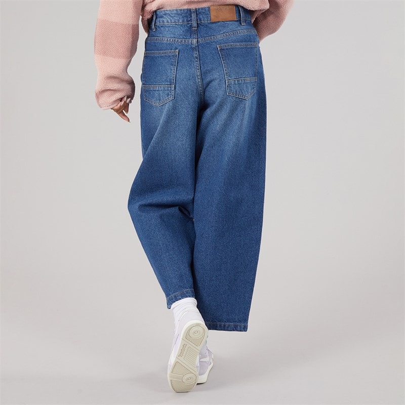 Bench Dame Berri Barrel Leg Jeans Mid Blue - Billede 2