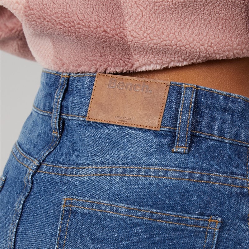 Bench Dame Berri Barrel Leg Jeans Mid Blue - Billede 3