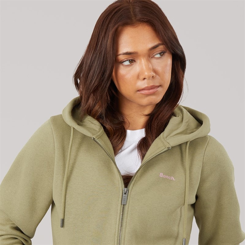 Bench Dame Chessa Pas Lynlås Gennem Hættetrøje Washed Khaki - Billede 3