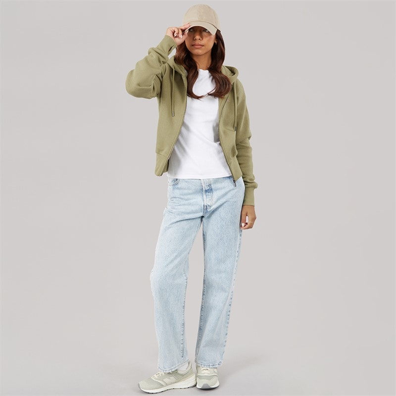 Bench Dame Chessa Pas Lynlås Gennem Hættetrøje Washed Khaki - Billede 4
