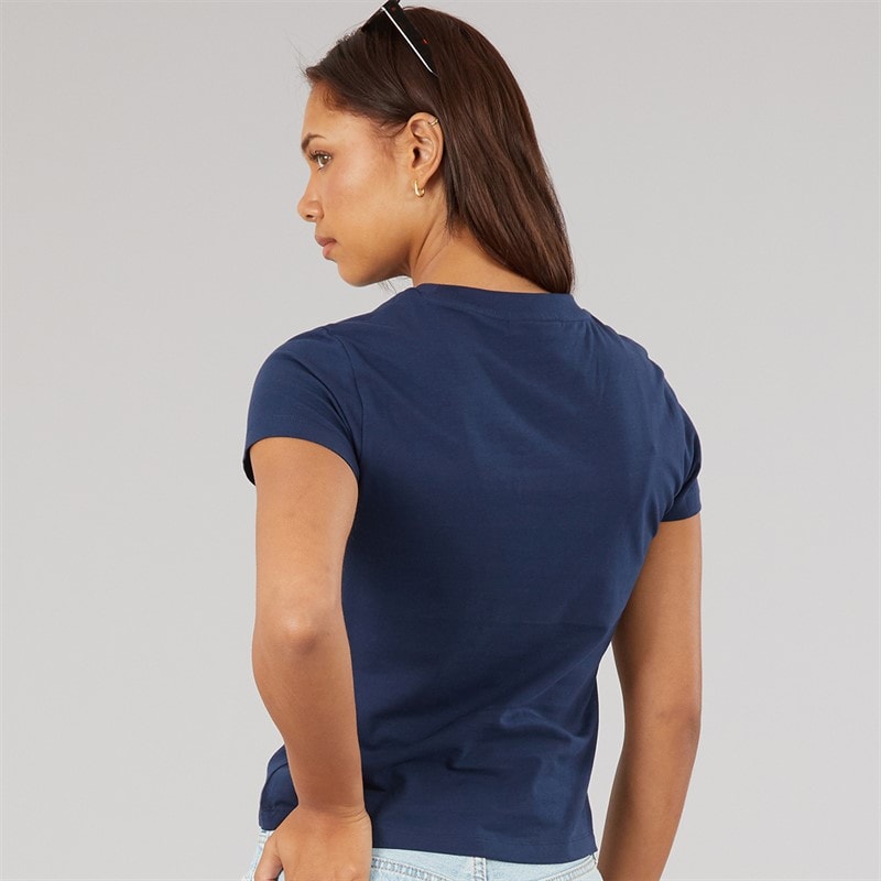 Bench Dame Ress Baby Fit T Shirt Med Grafisk Print Navy - Billede 2