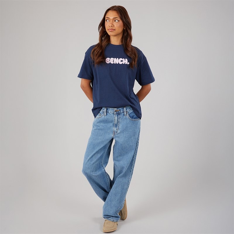 Bench Dame Ayenn Oversized T Shirt Med Grafisk Print Navy - Billede 4